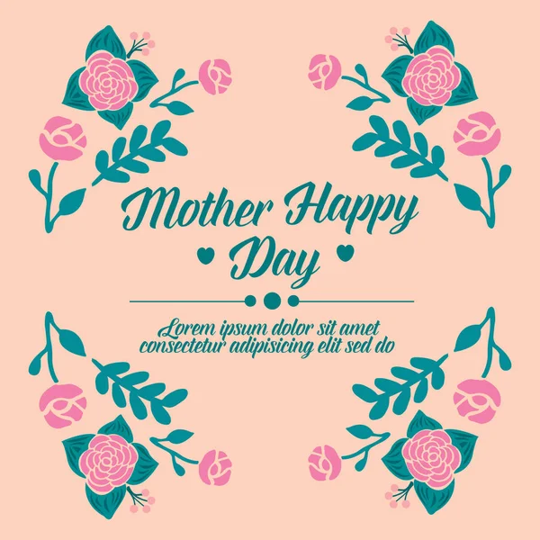 Elegantes rosarotes Blumenmuster, für glückliche Muttertagskarten als Dekoration. Vektor — Stockvektor