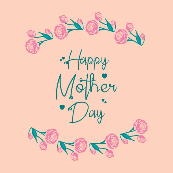 Elegante Menge rosa Blumengestell, für glückliche Muttertagskarten Dekoration. Vektor — Stockvektor