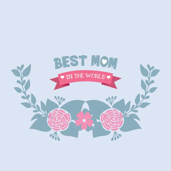 Multidão de rosa moldura floral de sem costura, para melhor mãe no design de cartão de saudação mundo. Vetor — Vetor de Stock