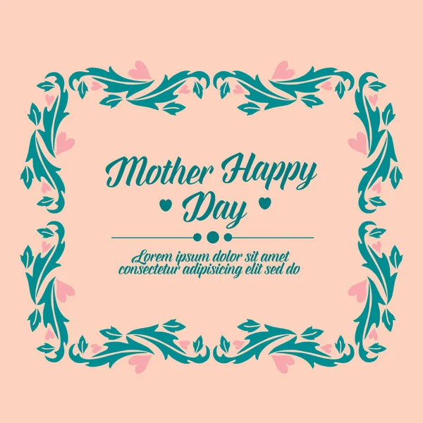 Glückliche Muttertag Grußkarte Design, mit eleganten verzierten Blatt und Blumenrahmen. Vektor — Stockvektor