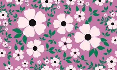 Kusursuz çiçek deseni ve arka planda yaprak çiçeği..