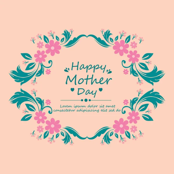 Nahtlose Form des Blattes und floralen Rahmen, für romantische glückliche Muttertag Einladung Tapetenkarten-Design. Vektor — Stockvektor