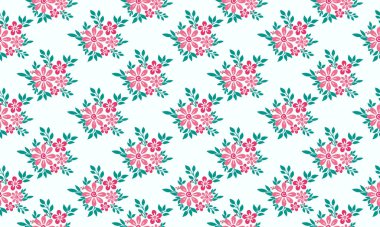 Valentine çiçek desenli arka plan, yaprak ve pembe çiçek modern tasarımı ile.