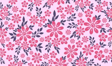 Sevgililer günü için romantik pembe gül çiçeği, güzel yapraklı ve çiçek desenli.