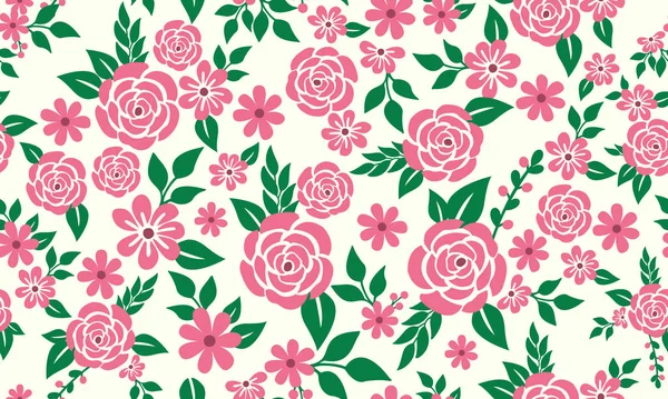 Elegante roze bloem voor Valentijn, met mooie roze bloemmotief decor. — Stockvector