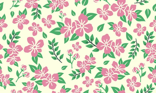 Beauty of pink rose flower pattern background for valentine, with leaf and flower concept. — ストックベクタ