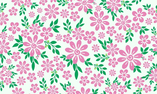 Fundo padrão floral elegante para o dia dos namorados, com folha sem costura e design de flores . —  Vetores de Stock