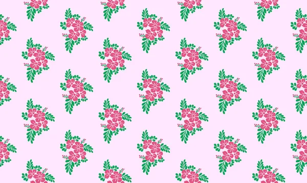 Romántico estampado floral rosa San Valentín de fondo, con un elegante diseño de hojas y flores . — Vector de stock