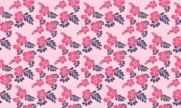 情人节浪漫的粉红玫瑰花，叶美花纹图案设计. — 图库矢量图片