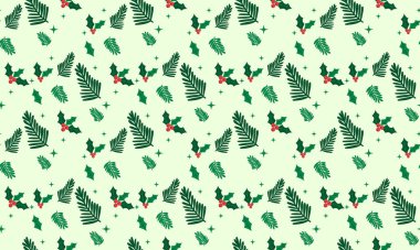 Eşsiz Noel çiçek deseni, yaprak çiçeği modern çizim.