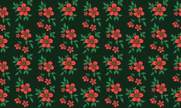 Niedlich und einzigartig Weihnachten rote Blume mit Blatt und Blumenmuster Kunst. — Stockvektor