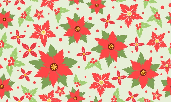 Fundo padrão de flor abstrato para Feliz Natal, com simples de folha e flor desenho . — Vetor de Stock