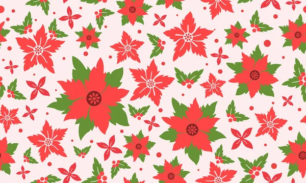 Fundo padrão de flor abstrato para Feliz Natal, com simples de folha e flor desenho . — Vetor de Stock