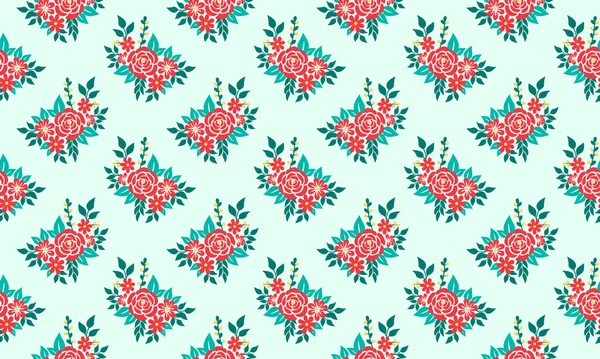 Fond unique de motif de feuille de Noël, avec motif mignon de feuille et de fleur . — Image vectorielle