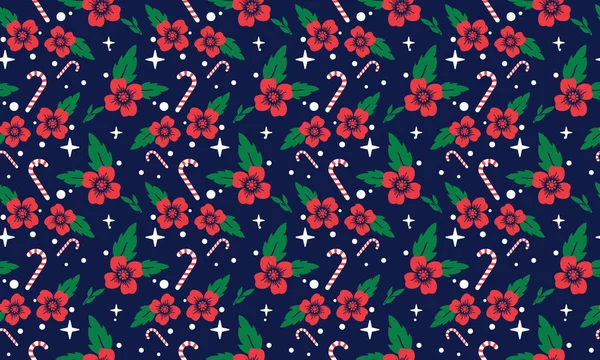 Fondo de patrón de flores abstracto para Feliz Navidad, con concepto de hoja y flor . — Vector de stock