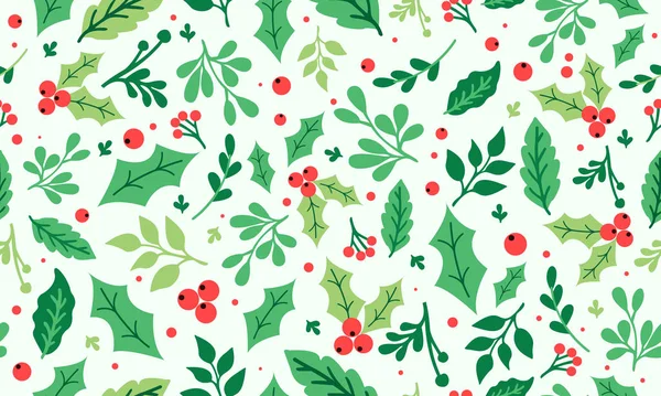 Belo motivo de fundo floral de Natal, para embrulhar papel padrão e folha flor desenho . — Vetor de Stock