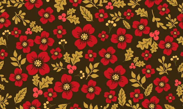 La belle décoration de papier peint floral de Noël, avec feuille et fleur design romantique . — Image vectorielle