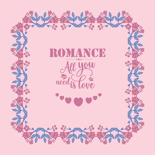 Design de cartão de convite romântico elegante, com padrão sem costura de folha e moldura de flor. Vetor — Vetor de Stock