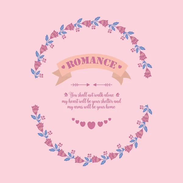 Mooi patroon van blad en bloem frame, voor romantiek wenskaart behang ontwerp. Vector — Stockvector