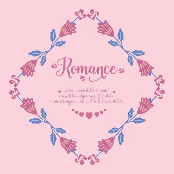 Poster der Romantik, mit rosa Kranz einzigartiges und nahtloses Design. Vektor — Stockvektor