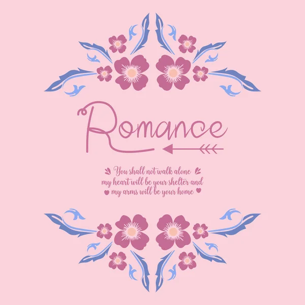 Romantik-Grußkartenkonzept, mit elegantem rosa Kranzrahmen. Vektor — Stockvektor