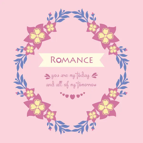 Романтична вітальна листівка Прикраса, з елегантним візерунком листя і квіткової рамки. Векторні — стоковий вектор