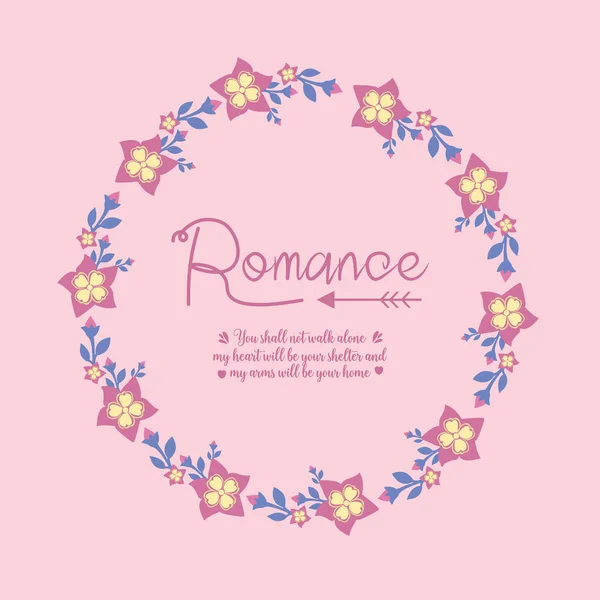Menge rosa Blumenrahmen und einzigartige Form Blatt, für nahtlose Romantik Grußkarte Tapete Design. Vektor — Stockvektor