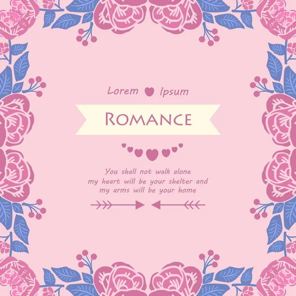 Hermoso ornamento de hoja y marco floral, para un hermoso diseño de tarjetas de invitación romántica. Vector — Archivo Imágenes Vectoriales