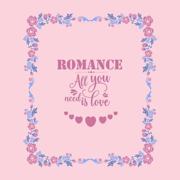 Prachtige romantische uitnodiging kaart ontwerp, met sierlijke van blad en bloem frame. Vector — Stockvector