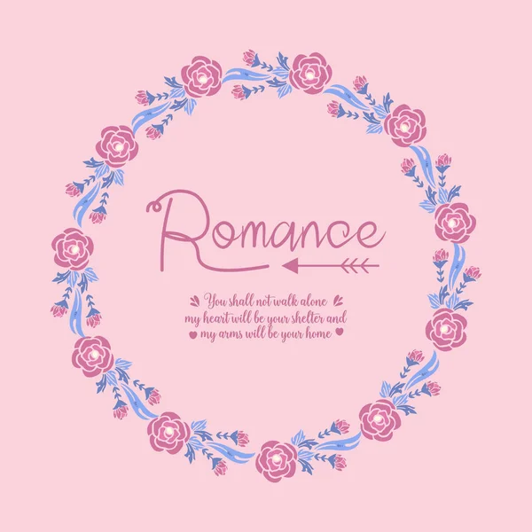 Grußkarten-Design für die Feier des romantischen Tages, mit elegantem Blatt- und Blumenschmuck. Vektor — Stockvektor
