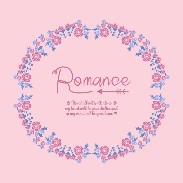 Einzigartiges Kartendesign, mit schönem rosa Kranzrahmen, für romantische Feierlichkeiten zum Tag der offenen Tür. Vektor — Stockvektor