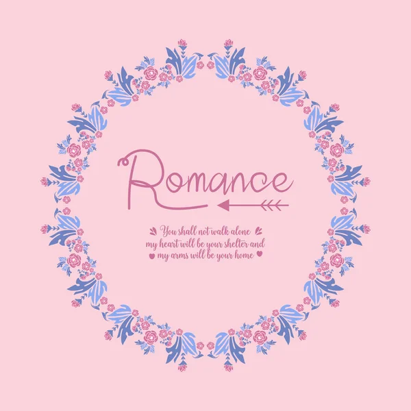Elegantes, kunstvolles Muster, mit Blatt- und Blumenrahmendesign, für das Dekor von Einladungskarten für Romantik. Vektor — Stockvektor