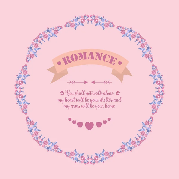 Romantiek uitnodigingskaart Decoratie, met blad en bloemen uniek frame. Vector — Stockvector