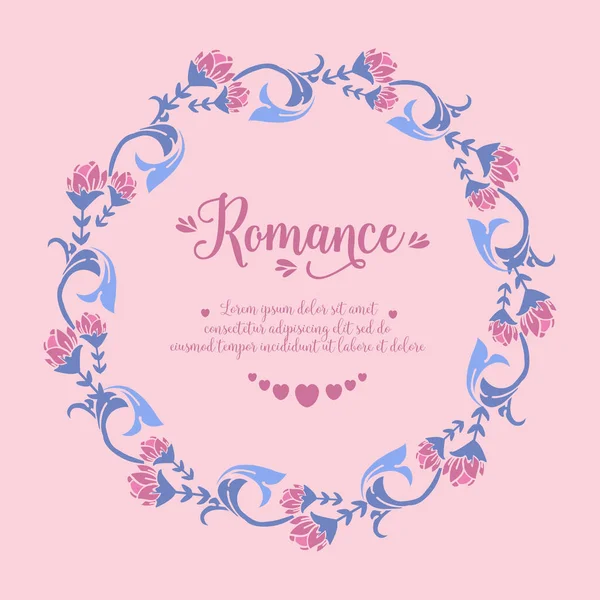 Романтична запрошена листівка Прикраса, з листям і квітковою унікальною рамкою. Векторні — стоковий вектор