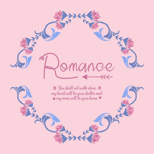 Romantik Einladungskarte Dekoration, mit Blatt und Blumen einzigartigen Rahmen. Vektor — Stockvektor