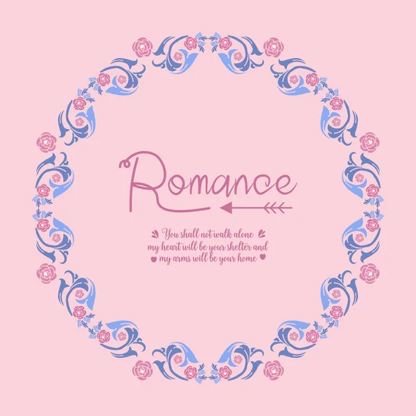 Antik kártya design, gyönyörű rózsaszín koszorú keret, romantika üdvözlő kártya koncepció. Vektor — Stock Vector
