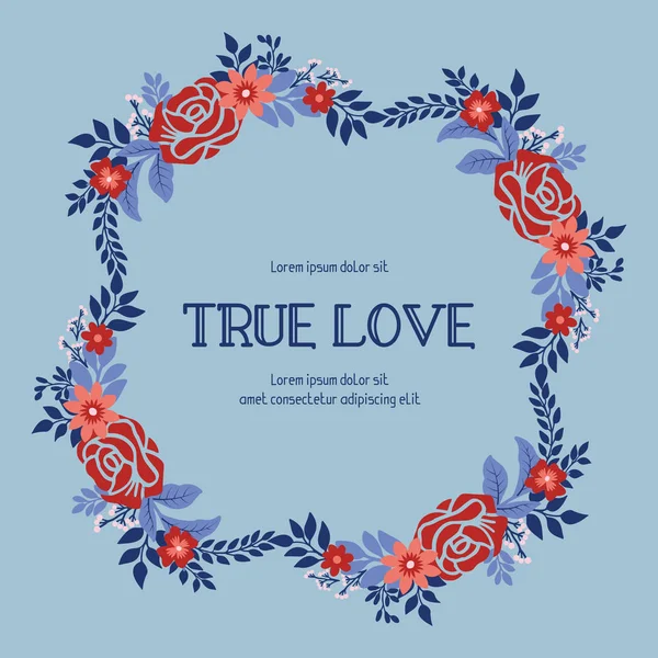 Güzel Yaprak Tasarımı ve Çiçek Çerçeve, romantik gerçek aşk için Duvar Kağıdı Tasarımı. Vektör