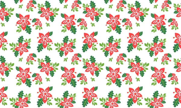 Fundo padrão de Natal único, com flor elegante e design de folha . — Vetor de Stock