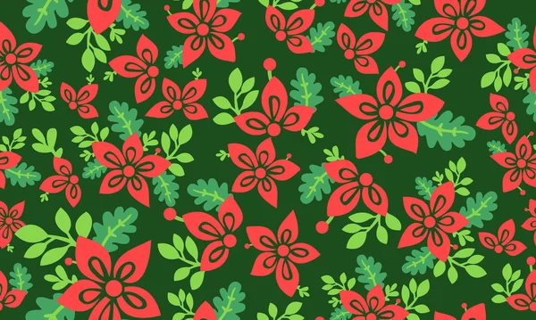 Einzigartige Weihnachtsmuster Hintergrund, mit eleganten Blume und Blatt-Design. — Stockvektor