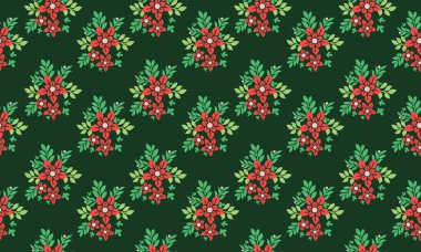 Romantik Noel için çiçek arkaplanı, güzel yaprak ve çiçek tasarımı konseptiyle.