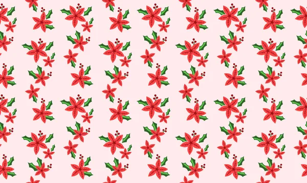 Elegante rote Blumenmuster Hintergrund für Weihnachten, mit Blatt-und Blumenmuster. — Stockvektor