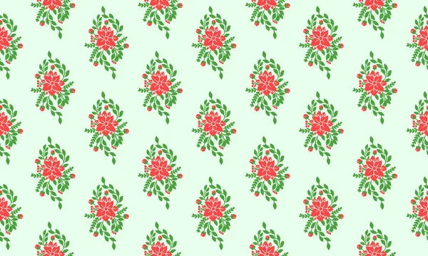 Nahtloses Motiv des weihnachtlichen floralen Hintergrunds, zum Einwickeln von Papiermustern und Blatt-Blumenzeichnung. — Stockvektor