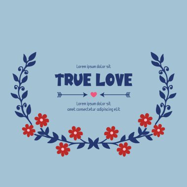 Eşsiz bir tarz ve gerçek aşk tebrik kartı şablonunun zarif tasarımı, dikişsiz yaprak ve çiçek desenli. Vektör