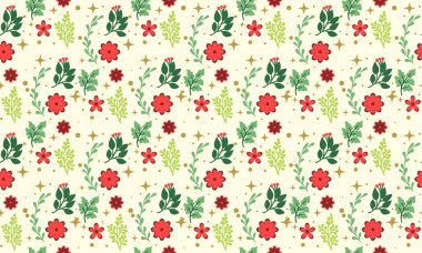 Güzel çiçek ve yaprak tasarımı ile Noel için model arka planı.