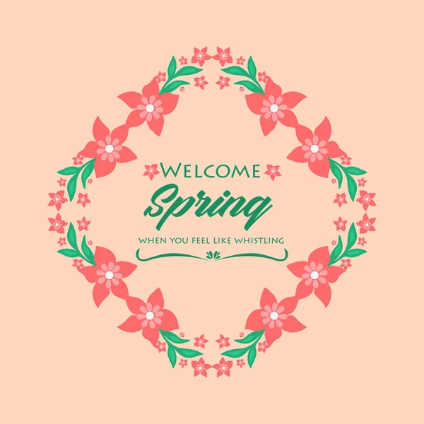 Tapeten-Design für Grußkarte zur Begrüßung des Frühlings, mit elegantem Rahmen im floralen Stil. Vektor — Stockvektor