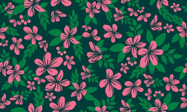 Fondo de decoración de patrón floral para tarjeta de San Valentín, con diseño elegante hoja y flor . — Archivo Imágenes Vectoriales