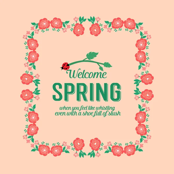 Einzigartige Ornamente aus Blatt und Blumenrahmen, für das Design von Einladungskarten für den Frühling. Vektor — Stockvektor