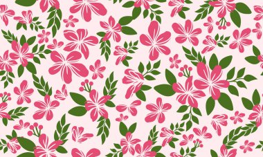 Valentine kartı için çiçek desenli dekorasyon arkaplanı, yaprak ve çiçekli zarif tasarım.