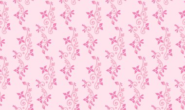 Sevgililer Günü için eşsiz çiçek desenli arka plan, yaprak ve pembe çiçekli modern tasarım.