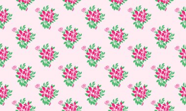 Yaprak ve çiçek zarif desenli Valentine şablonu tasarımı.